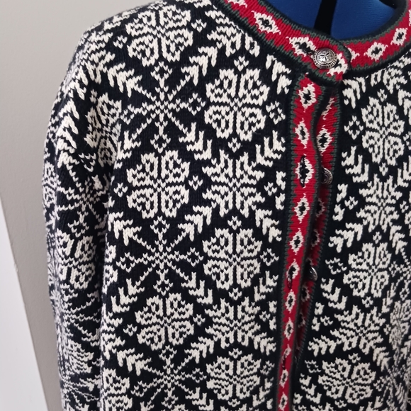 L.L. Bean Nordic Sweater Sz 3x Cotton Jumper heavy Cozy Cardigan Vtg Button - Picture 4 of 8
